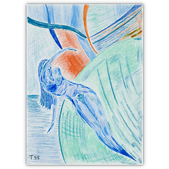o. T. – Aquarellstift auf Papier, 21 cm x 29 cm, 1995. Kat. Nr. 0135