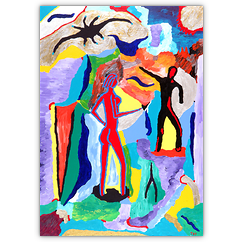 Beziehungsklärung &ndash; Acryl auf Leinwand auf Karton, 50&nbsp;cm&nbsp;x&nbsp;70&nbsp;cm, 1997. Kat.&nbsp;Nr.&nbsp;0012