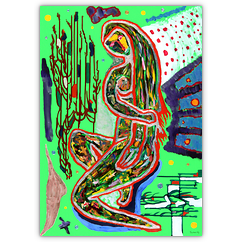 o. T. – Acryl auf Papier, 50 cm x 70 cm, 1997. Kat. Nr. 0028