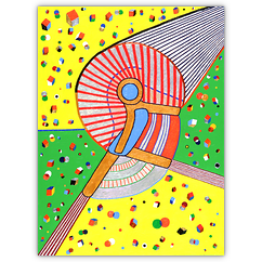 o. T. – Acryl auf Leinwand auf Karton, 50 cm x 70 cm, 2000. Kat. Nr. 0002