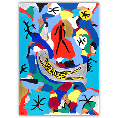 Der Absturz 1 &ndash; Acryl auf Leinwand auf Karton, 50&nbsp;cm&nbsp;x&nbsp;70&nbsp;cm, 1996. Kat.&nbsp;Nr.&nbsp;0013