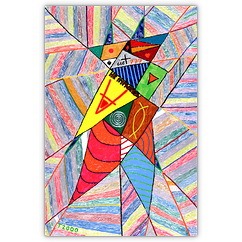 Logische  Turbulenzen – Acryl auf Hartfaser, 50 cm x 70 cm, 2000. Kat. Nr. 0053
