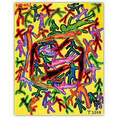 o. T. – Acryl auf Leinwand auf Karton, 30 cm x 40 cm, 2000. Kat. Nr. 0048
