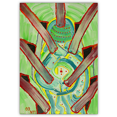 Schamane &ndash; Acryl auf Hartfaser, 50&nbsp;cm&nbsp;x&nbsp;70&nbsp;cm, 2009. Kat.&nbsp;Nr.&nbsp;0185