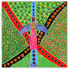 Die Kreuzung – Acryl auf Leinwand, 60 cm x 60 cm, 2000. Kat. Nr. 0146